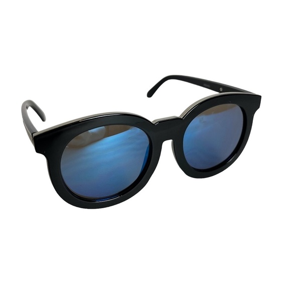 SUNGLASSES SUN GLASSES SHADES Black Silver Round Frames Plastic Arrow UV 400 - Picture 1 of 16